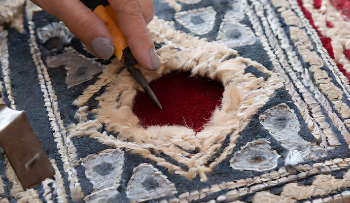 hole on rug