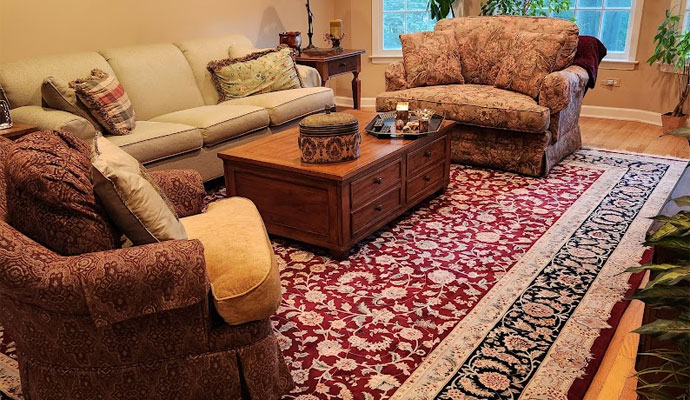 Persian Rug placed on the floor