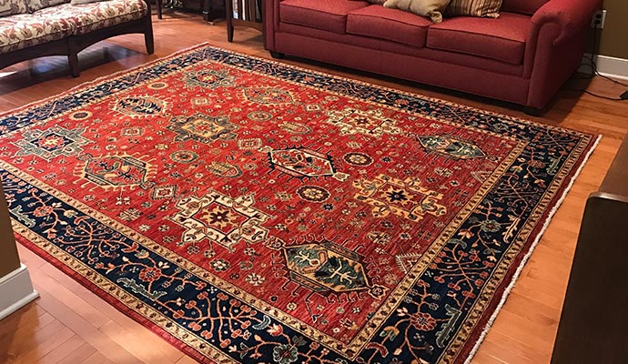 A clean and colorful rug