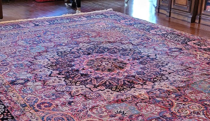 A faded rug