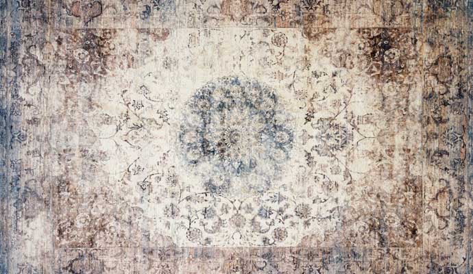 A color faded rug