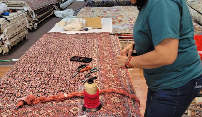 Faded rug repair