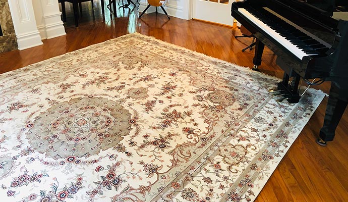 A clean and colorful rug