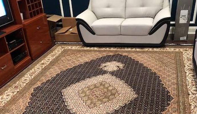 Cleaned synthetic rug