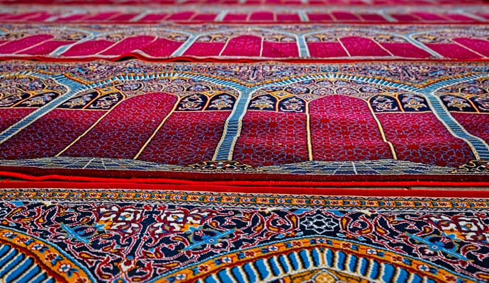 prayer rugs in a Mosque