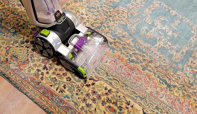 Synthetic rug cleaning